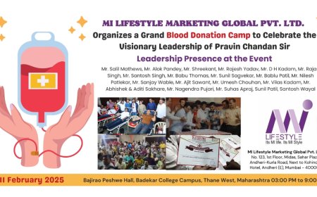 MI Lifestyle Marketing Hosts Blood Donation Camp in Honor of Mentor Pravin Chandan Sir