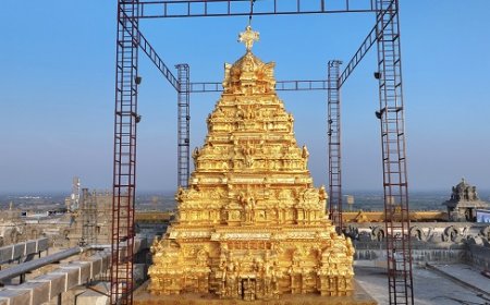 Mantra Gold Coatings Installs World's Largest Gold-Plated Vimana Gopuram at Sri Lakshmi Narasimha Swamy Temple in Hyderabad