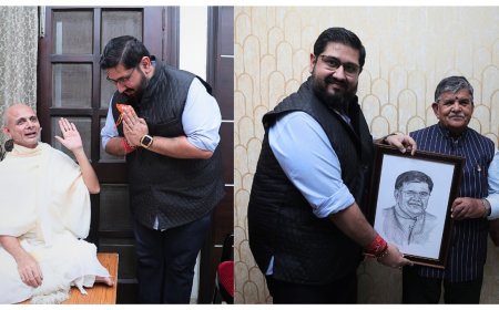 Governor of Punjab and Sahil Luthra Join in Spiritual Dialogue with Shri Hansratna Surishwarji Maharaj Ji