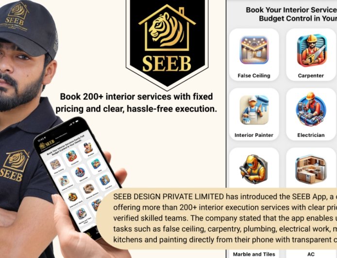 Pune-based startup SEEB launches app to book 200+ interior execution services online from home